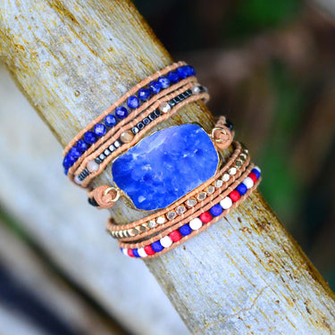 Patriotic Topaz Wrap Bracelet-Your Soul Place